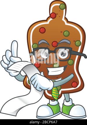 Maskottchen Cartoon Konzept der Lebkuchenglocke mit Menüliste Stock Vektor