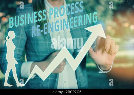 Schreiben Hinweis Übersicht Business Process Engineering. Business Konzept für die Analyse und das Design von Workflows Stockfoto