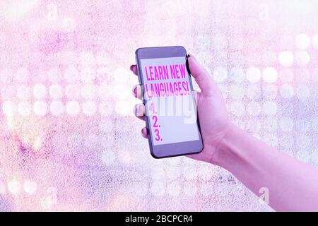 Handschriftertext Lernen Sie neue Sprachen. Konzeptionelles Foto, das die Fähigkeit entwickelt, in der Fremdsprache zu kommunizieren Stockfoto
