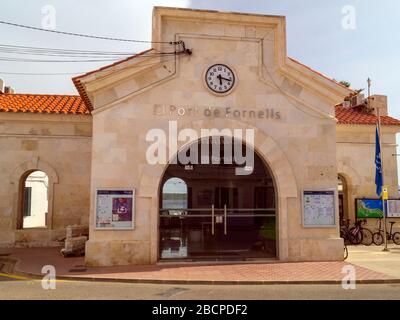 Hafenamt, Fornells Port, Menorca, Balearen, Spanien, Europa Stockfoto