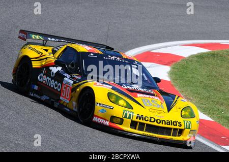 Imola, Italien 3. Juli 2011: Chevrolet Corvette C6R ZR1 GTE am von Team Larbre Wettbewerb gefahren von Gabriele Gardel, Patrick Bornhauser und Julien Canal Stockfoto