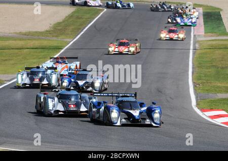 Imola, Italien 3. Juli 2011: Peugeot 908 HDI FAP 2011 LMP1 des Teams Peugeot Sport Total von Anthony Davidson und Sebastien Bourdais im Einsatz Stockfoto