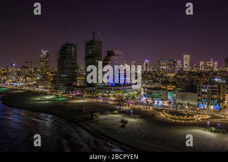 Tel Aviv Promenade aus der Luft, Israel Stockfoto