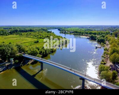 Dniester Fluss, Stadtzentrum. Tiraspol, Transnistrien Stockfoto