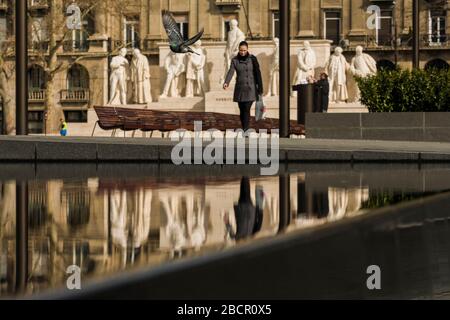 Ungarn, Budapest - Kossuth Memorial ist ein öffentliches Denkmal, das dem ehemaligen ungarischen Regenten-Präsidenten Lajos Kossuth vor dem ungarischen Parlament gewidmet ist Stockfoto