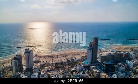Tel Aviv Promenade aus der Luft, Israel Stockfoto