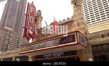 Famous Fox Theatre an der Peachtree Street in Midtown Atlanta - ATLANTA, USA - 20. APRIL 2016 Stockfoto