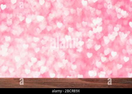 Herzbokeh, Valentines Day und Mothers Day Konzept mit Kopierraum für Text Stockfoto