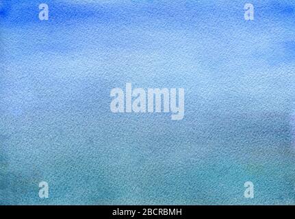Blauer abstrakter Hintergrund mit grunge-Rahmentextur, abstrakter Darstellung von Ozean- oder himmelfarbenem Aquarell und blauer Verlaufstextur Stockfoto