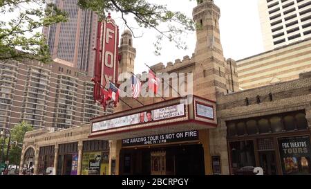 Famous Fox Theatre an der Peachtree Street in Midtown Atlanta - ATLANTA, USA - 20. APRIL 2016 Stockfoto