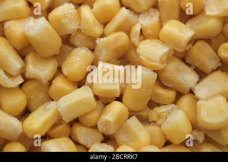 Nahaufnahme von frischem, süßem Mais in einer Schüssel. Stockfoto