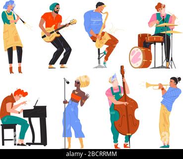 Jazzband "Vector Illustration Character" Stock Vektor