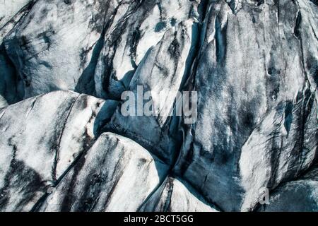 Gletscher in Island aus der Luft Stockfoto