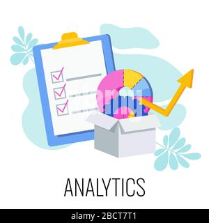Infografik-Piktogramm "Analytics". Strategie, Management und Marketing. Stock Vektor