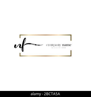 NF Initial Letter Handschreiben Logo handgezeichneter Vorlagenvektor, Logo für Schönheit, Kosmetik, Hochzeit, Mode und Business Stock Vektor