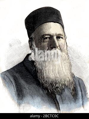 Portrait d'Henri (Henry) Dunant (1828-1910) homme d'affaire humaniste suisse et chretien protestant et l'un des fondateurs de la Croix Rouge, 1901 - P Stockfoto