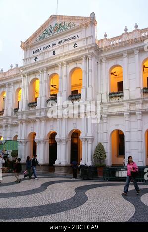 Macau, 8. FEBRUAR 2005 - Abenddämmerung Blick auf das Heilige Haus der Barmherzigkeit Stockfoto