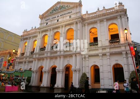 Macau, 8. FEBRUAR 2005 - Abenddämmerung Blick auf das Heilige Haus der Barmherzigkeit Stockfoto