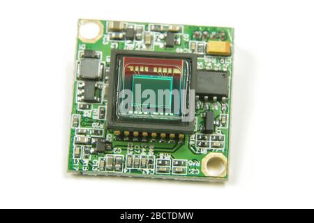 Analoge Signal Kamera Sensor Nahaufnahme der Drohne ersten Spieler Ansicht Kamera Stockfoto