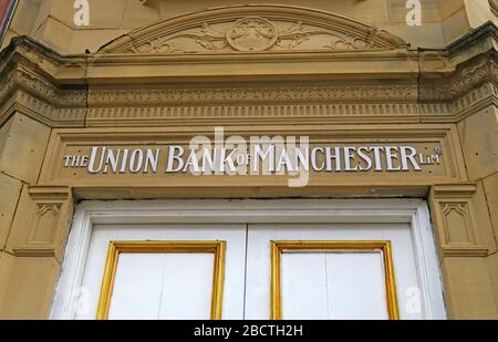 Das Gebäude der Union Bank of Manchester, Bridge St, Stockport, Greater Manchester, Cheshire, England, Großbritannien – jetzt Barclays Stockfoto