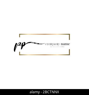 PP Initial Letter Handschreiben Logo handgezeichneter Vorlagenvektor, Logo für Schönheit, Kosmetik, Hochzeit, Mode und Business Stock Vektor