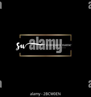 SU Initial Letter Handschreiben Logo handgezeichneter Vorlagenvektor, Logo für Schönheit, Kosmetik, Hochzeit, Mode und Business Stock Vektor