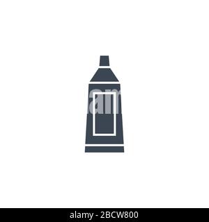 Symbol für die Vektorgyphe der Zahnpasta Tube. Stock Vektor