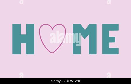 Vector handschriftlich zu Hause süßer Haupttext isoliert auf weißem Hintergrund. Schrift mit Pinselschrift. Gemütliche Handschrift für das Innenposter Stock Vektor