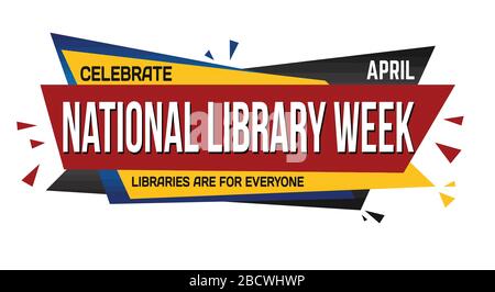 Nationalbibliothek Week Bannerdesign auf weißem Hintergrund, Vektorgrafiken Stock Vektor