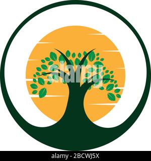 Vektorgrafiken für Baumsymbole mit Logo-Vorlage Stock Vektor