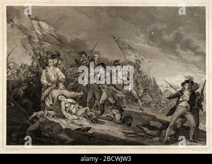 Die Schlacht am Bunkers Hill in der Nähe von Boston. Stockfoto