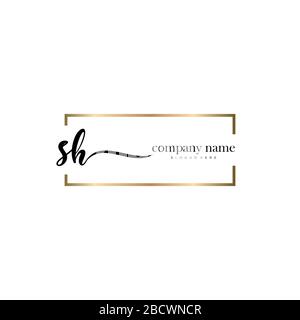 SH Initial Letter Handschreiben Logo handgezeichneter Vorlagenvektor, Logo für Schönheit, Kosmetik, Hochzeit, Mode und Business Stock Vektor