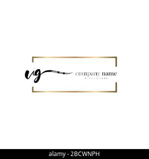 VG Initial Letter Handschreiben Logo handgezeichneter Vorlagenvektor, Logo für Schönheit, Kosmetik, Hochzeit, Mode und Business Stock Vektor