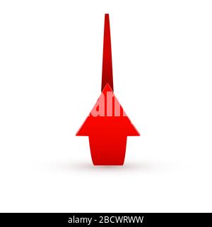 Realistischer roter, wirbelnde Pfeil. Vektorgrafiken auf weißem Hintergrund Stock Vektor