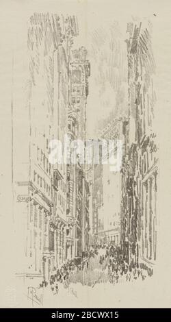 William Street aus Portfolio-Lithografien von New York im Jahr 1904/05. Stockfoto