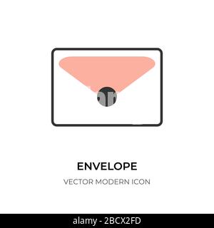 Symbol für flache Umschläge. Contour Piktogramm Design E-Mail Brief. Einfache Form für Logo, Symbol Kontaktinformationen Web-ui, Dokument. Lineares Symbol Stock Vektor