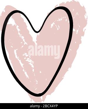 Abstrakte kontinuierliche einzeilige Zeichnung Herz. Ein Paar verliebt. Vektorgrafiken Stock Vektor