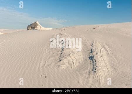 US-Nationalparks, New Mexico-Landschaft, Gipsformationen, White Sands National Monument, White Sands National Park, New Mexico, NM, USA. Stockfoto