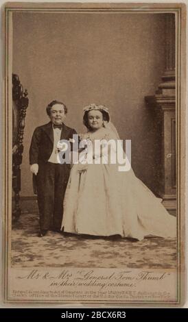 Herr und Frau General Tom thumb in ihrem Hochzeitskostüm. NPG.97.9 Stockfoto