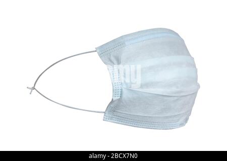 Medizinische Schutzmaske isoliert auf weißem Hintergrund. Stockfoto