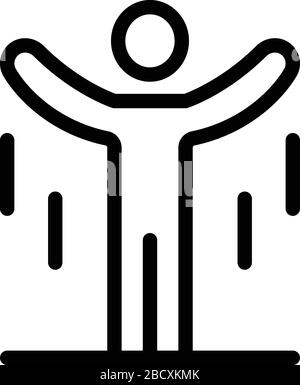 Symbol für "Mann Schwerkraft springen", Outline-Stil Stock Vektor