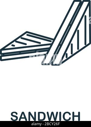 Sandwich-Symbol aus Fastfood-Kollektion. Einfaches Linienelement Sandwich Symbol für Vorlagen, Webdesign und Infografiken Stock Vektor