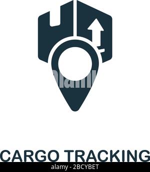 Cargo Traking Symbol. Einfache Illustration aus der Ladungssammlung. Creative Cargo Traking Symbol für Webdesign, Vorlagen, Infografiken und mehr Stock Vektor