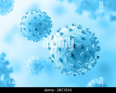 COVID-19. Ausbruch des Coronavirus. 2019-2020. 3D-Abbildung. Stockfoto