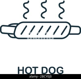 Hot Dog Symbol aus Fastfood-Kollektion. Einfaches Linienelement Hot Dog Symbol für Vorlagen, Webdesign und Infografiken Stock Vektor