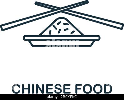 Symbol für chinesische Lebensmittel aus der Fastfood-Kollektion. Einfaches Linienelement Chinesisches Lebensmittelsymbol für Vorlagen, Webdesign und Infografiken Stock Vektor