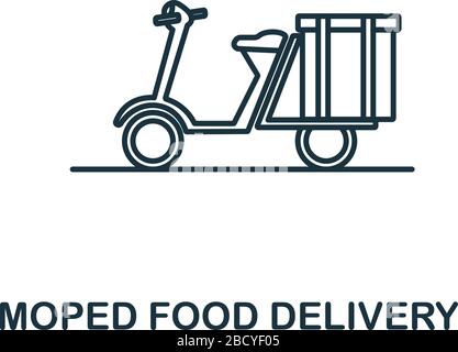 Symbol für die Lieferung von Moped Food aus der Fastfood-Kollektion. Einfaches Element Moped Food Delivery Symbol für Vorlagen, Webdesign und Infografiken Stock Vektor