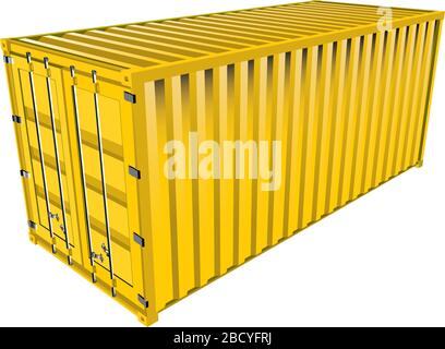 Industriebehälter für den Transport von Waren auf dem Wasserweg. Stock Vektor