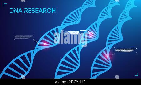 Genom-dna Vector Illustration. DNA-Struktur EPS 10. Genomsequenzierung Konzept der Gvo und Genom bearbeiten. Pharmazeutische Chemie und DNA-Forschung Stock Vektor