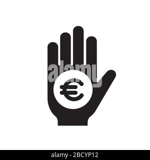 symbol „euro auf Hand“ Stock Vektor